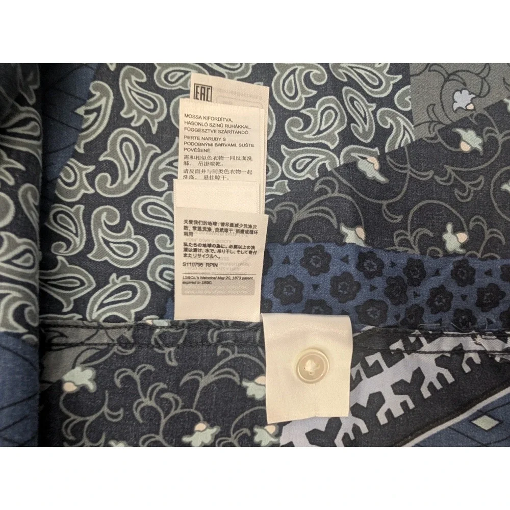 Levi's Men Shirt The Sunset Camp Relaxed Fit Short Sleeve Button Up Blue XXL